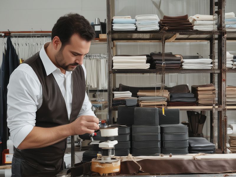 Professional leather care workflow showing assessment and treatment process in workshop